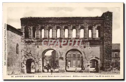 Ansichtskarte AK Autun Antique La Porte Saint Andre