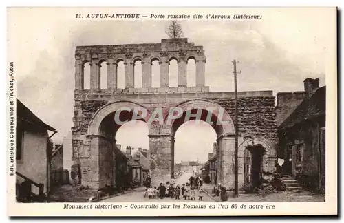 Ansichtskarte AK Autun Antique Porte Romaine Dite d&#39Arroux Enfants