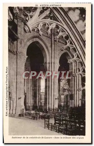 Ansichtskarte AK Autun Antique Interieur De La Cathedrale St Lazare Sous La tribune des orgues