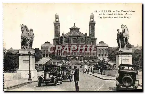 Ansichtskarte AK Paris Le Trocadero et le Pont d&#39Iena automobile