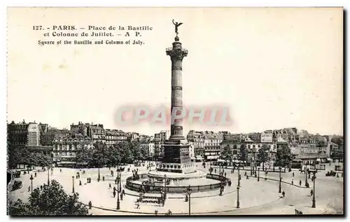 Ansichtskarte AK Paris Place de la Bastille Et Bastille Et Colonne de Juillet