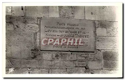 Moderne Karte St Jean de Luz Eglise Paroissiale Inscription et Emplacement de la porte muree franchie lors du