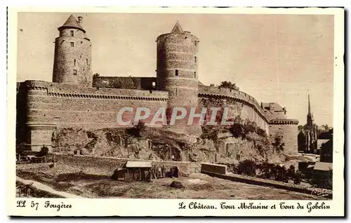 Ansichtskarte AK Fougeres Le Chateau Tours Melusine et tour du Gobelin