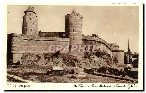 Cartes postales Fougeres Le Chateau Tours Melusine et tour du Gobelin