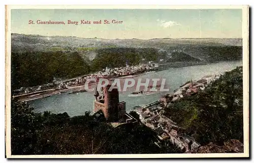 Cartes postales St Goarshausen Burg Katz und St Goar