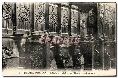 Ansichtskarte AK Flavigny L&#39Eglise Stalles du choeur Cote Gauche