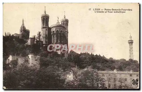 Ansichtskarte AK Lyon Notre Dame de Fourviere L&#39Abside et Tour Metallique