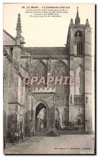 Cartes postales Le Mans La Cathedrale Cote Sud La Tour