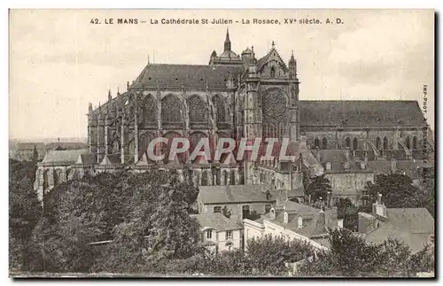 Ansichtskarte AK Le Mans La Cathedrale St julien la Rosace