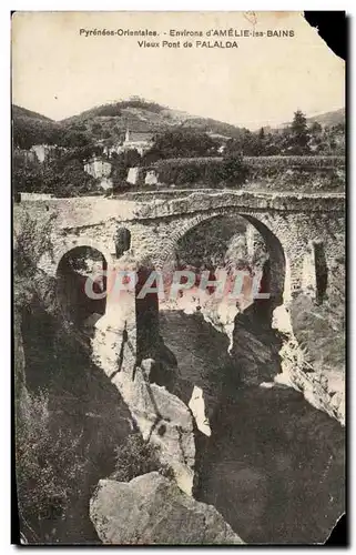 Ansichtskarte AK Pyrenees Orientales Environs D&#39Amelie les Bains Vieux Pont de Palalda