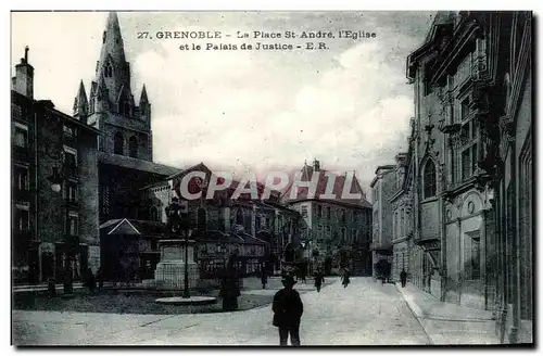 Cartes postales Grenoble La Place St Andre l&#39Eglise et le palais de Justice