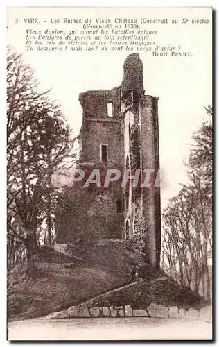 Ansichtskarte AK Vire Les Ruines du Vieux Chateau Vieux donjon