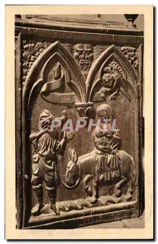 Cartes postales Le Morvan Artistique Saulieu Basilique Saint Andoche Panneau lateral Fuite en Egypte