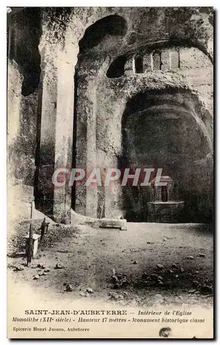 Cartes postales Saint Jean D'Aubeterre Interieur De l'Eglise Monolithe