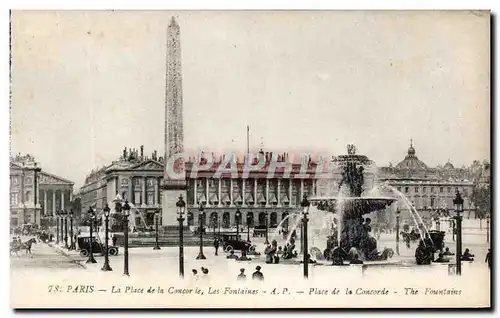 Ansichtskarte AK Paris La Place de la Corcorde Les Fontaines Place de la Concorde