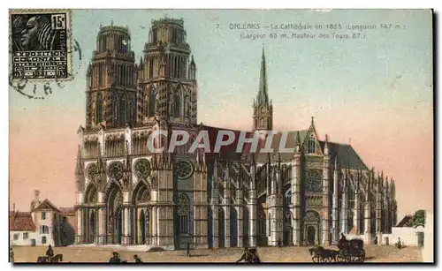 Cartes postales Orleans La Cathedrale en 1855