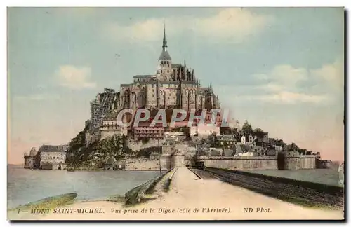 Cartes postales Mont Saint Michel Vue Prise De La digue