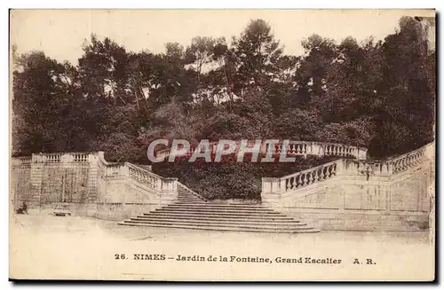 Ansichtskarte AK Nimes Jardin De La Fontaine Grand Escalier