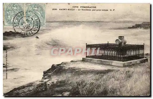 Cartes postales Cote D&#39Emeraude Saint Malo Le Tombeau par gros temps