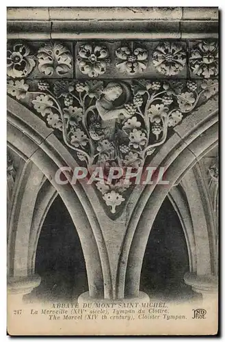 Cartes postales Abbaye De Mont Saint Michel Le Merveille Tympan du Cloitre