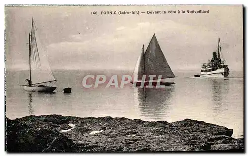 Cartes postales Pornic Devant La Cote A La Noeveillard Bateaux