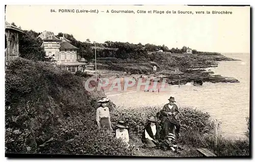 Cartes postales Pornic A Gourmaion Cote Et Plage De La Source Vers La Birochere