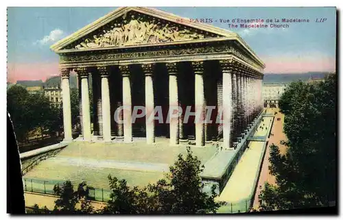 Cartes postales Paris Vue d'ensemble De La Madeleine The Madeleine Church