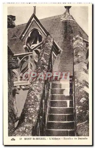 Cartes postales Mont St Michel L&#39Abbaye Escalier de Dentelle