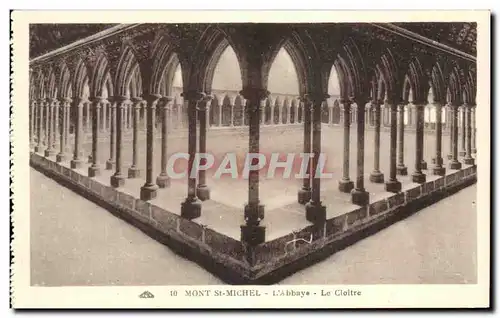 Cartes postales Mont St Michel L'Abbaye Le Cloitre