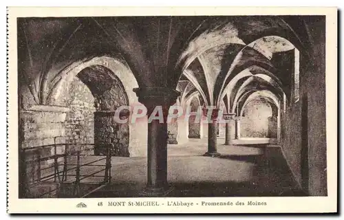 Cartes postales Mont St Michel L'Abbaye Promenade des Moines