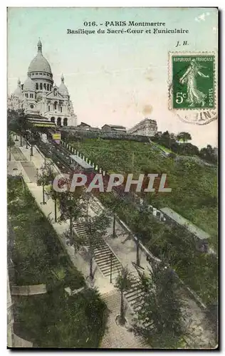 Ansichtskarte AK Paris Montmartre Basilique du Sacre Coeur et Funiculaire