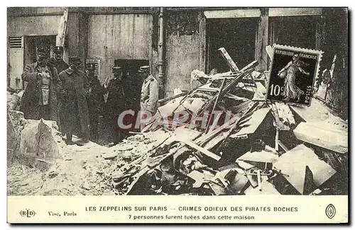 REPRO Les Zeppeiins Sur Paris Crimes Odieux des Pirates Boches