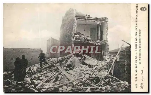 Cartes postales Les Zeppelins Sur Paris Crimes Odieux Des Pirates Boches