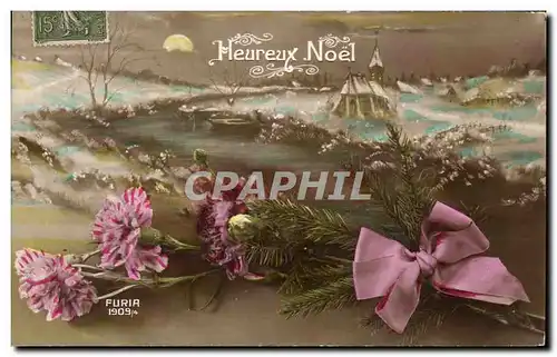 Ansichtskarte AK Fantaisie Fleurs Heureux Noel