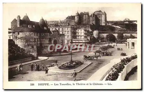 Cartes postales Dieppe Les Tourelles Le Theatre et le Chateau