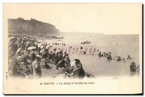 Cartes postales Dieppe La Plage a l'heure du bain