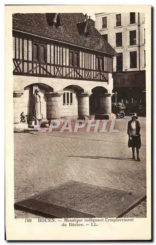 Ansichtskarte AK Rouen Mosaique indiquant l &#39emplacement du Bucher