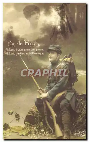 Cartes postales Sur le Front Autant j&#39dore ma compagne Militaria