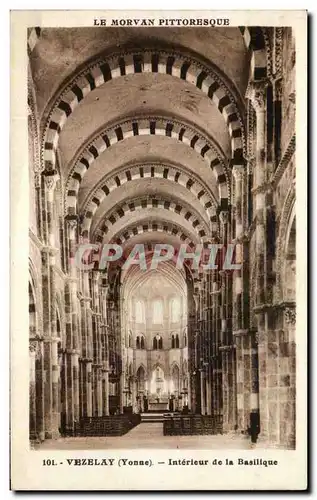 Cartes postales Le Morvan Pittoressque Vezelay Interieur de la Basillque