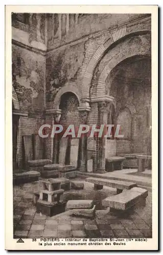 Cartes postales Poitiers Interieur du Baptistere le plus ancien monument chretien des Baules