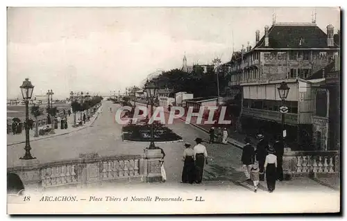 Cartes postales Arcachon Place Thiers Et Nouvelle Promenade