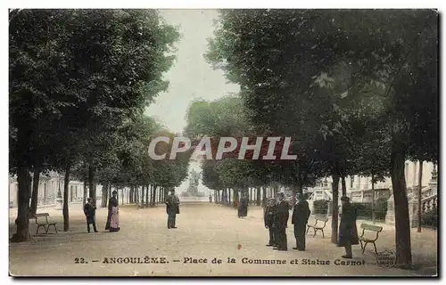 Cartes postales Angouleme Place De La Commune Et Statue Carnot