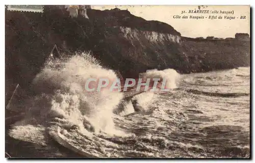 Cartes postales Biarritz Cote des Basques Effet de Vague