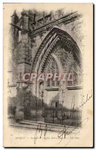 Ansichtskarte AK Moret Portail de l&#39Eglise Notre Dame