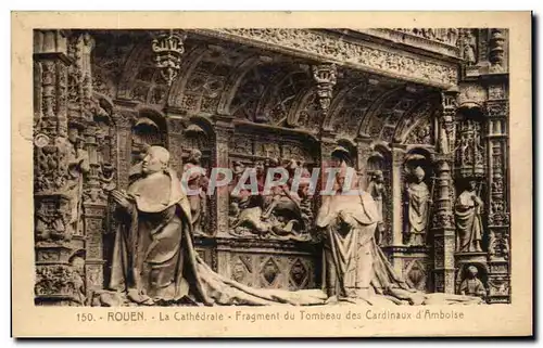 Cartes postales Rouen La Cathedrale Fragment du Tombeau des Cardlnaux d Amboise