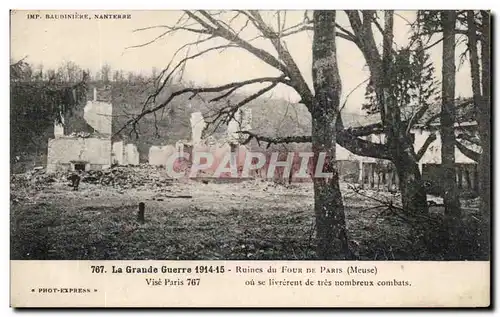 Ansichtskarte AK La Grande Guerre Ruines du Four De Paris Militaria