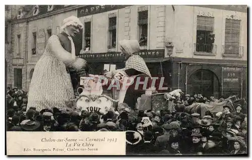 Cartes postales Chalon Sur Saone La Vie Chere Carnaval 1913 TOP