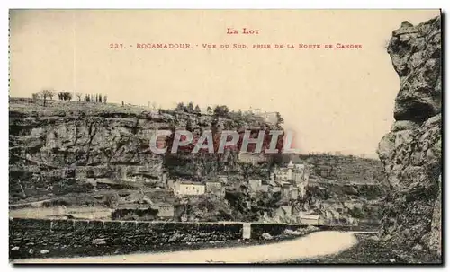 Cartes postales Rocamadour Vue Du Sud Prise De La Route Cahors