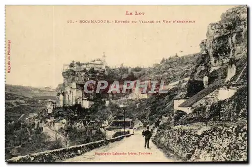 Cartes postales Rocamadour Entreee Du Village Et Vue D&#39Ensemble