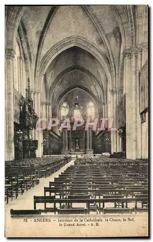 Cartes postales Angers Interieur de la Cathedrale la Chaire le Grand Autel